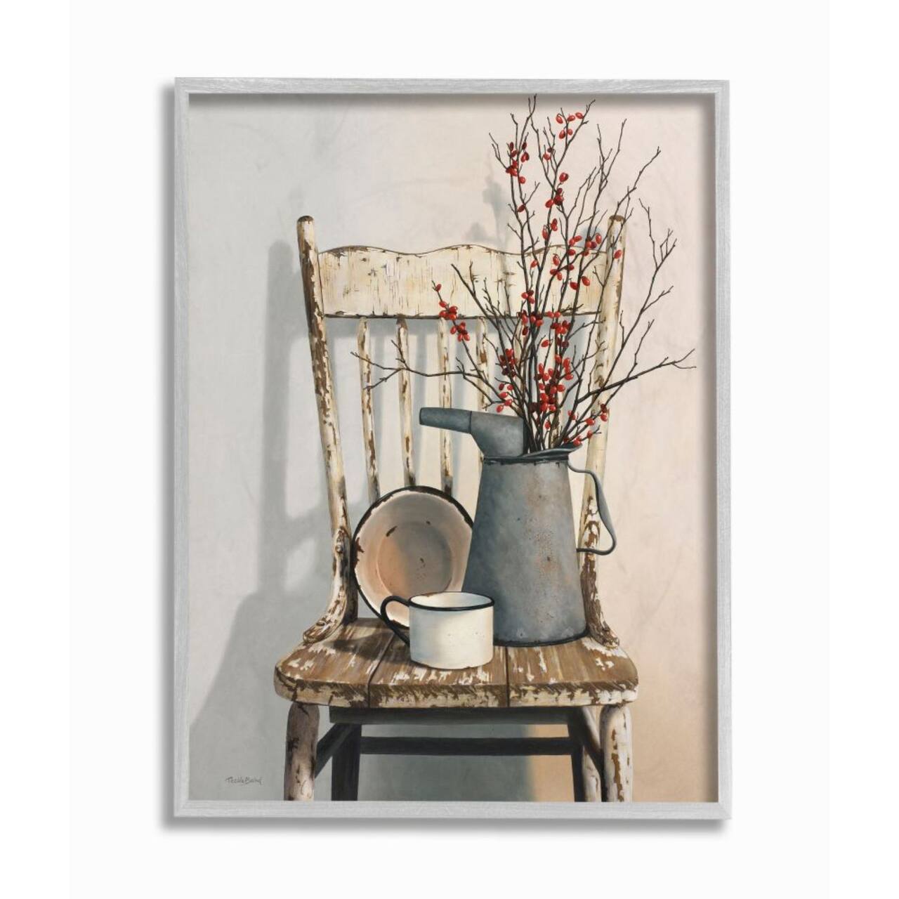 Stupell Industries Vintage Rustic Things Still Life Wall Art in Gray Frame